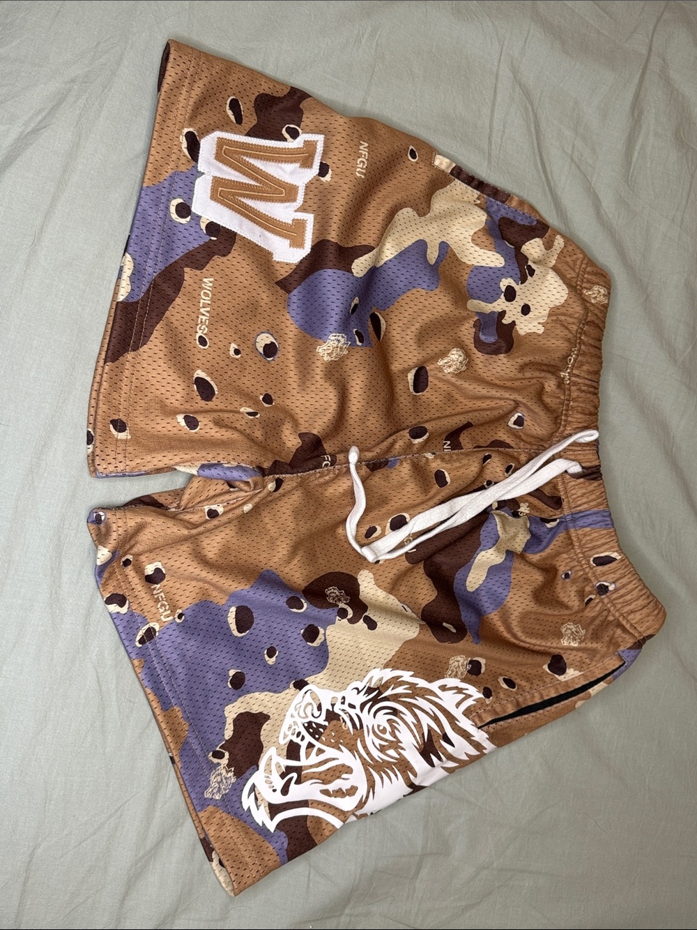 Darc Sport Men's Brown Camo Performance Shorts with Drawstring